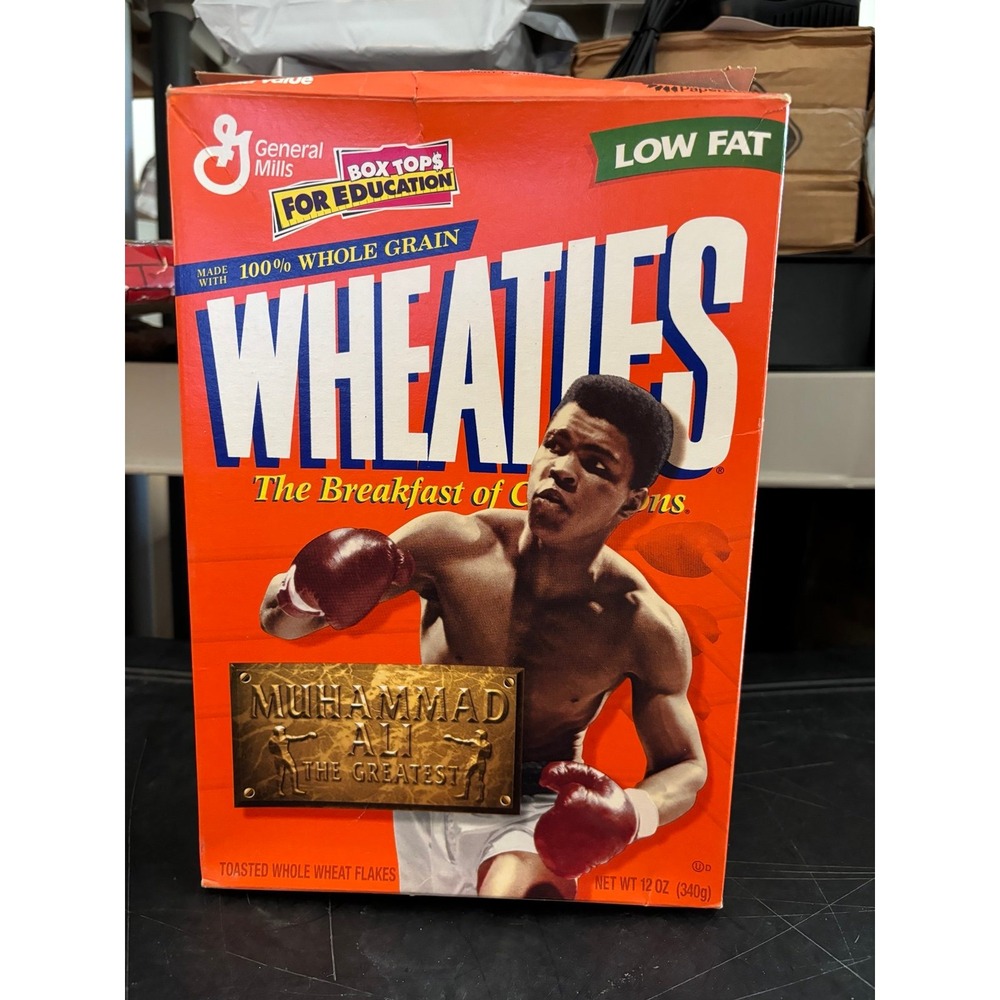 Wheaties Muhammad Ali Empty Cereal Box Flat - VINTAGE!